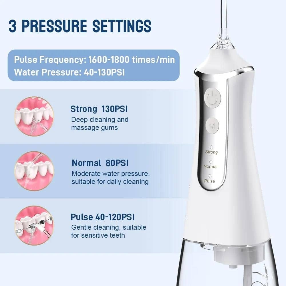 Schoben Dental Oral Irrigator Water Flosser Pick for Teeth Cleaner Thread Mouth Wash Machine 5 насадок 300 мл Floss Jet